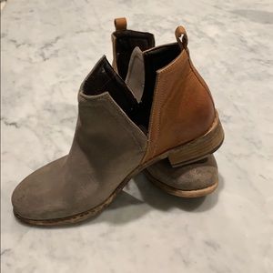 Suede & Leather Two Tone Bootie